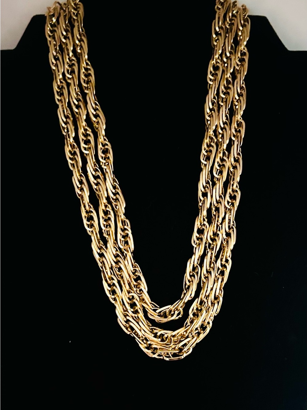 Vintage Monet 54 Inch Gold Tone Rope Chain Necklace, Long Monet Necklace, Monet - Picture 4 of 6
